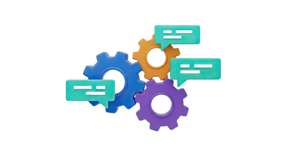 Gears and Chat Bubbles