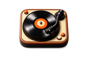 Retro vinyl turntable illustration for music lovers and vintage decor