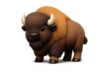 Cute bison icon for wildlife-themed designs and digital art projects