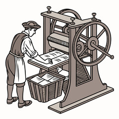illustration of an old fashioned sewing machine