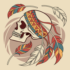 boho skull svg