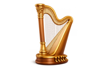 Elegant harp icon for music and art design - perfect for classical concerts and cultural themes