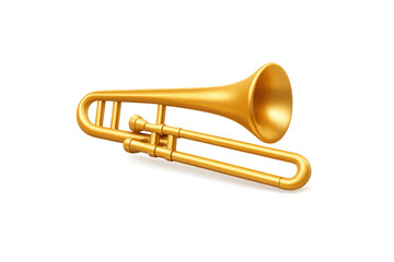Elegant brass trombone icon for music design and decoration