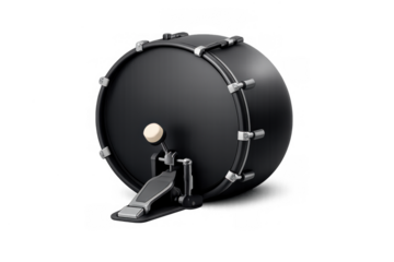Simple bass drum icon for music design and composition projects