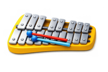 Colorful glockenspiel icon with mallets for musical design and education