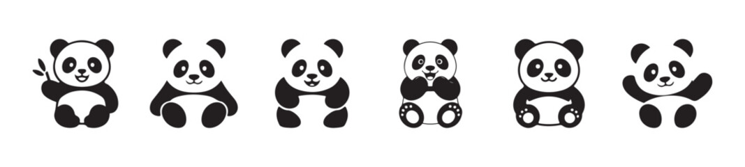 Playful panda bear waving, cartoon illustration for children book © MST