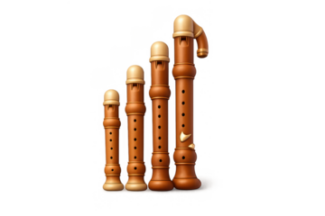 Recorder consort ensemble illustration: simple composition for music-themed designs and educational materials