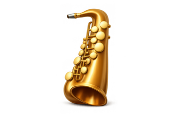Golden ophicleide icon for musical design and decor