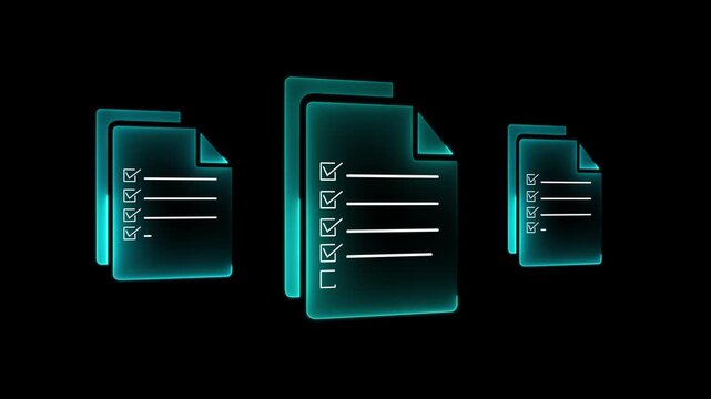 Online document validation concepts on the transparent background. Company articles of association Terms and Conditions, regulations and legal advice. Motion graphics of document validation concept.