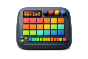 Colorful drum machine icon for music apps and digital compositions