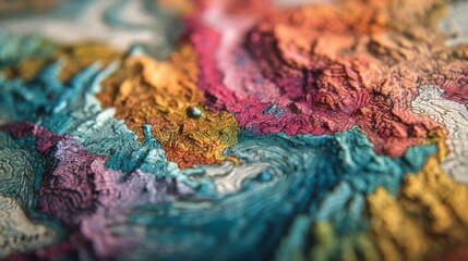 Abstract colorful contour map terrain texture