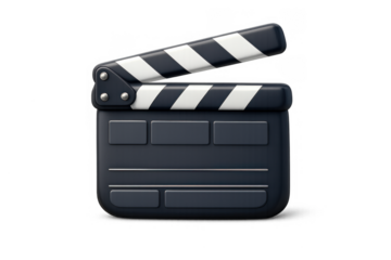 Cinematic clapperboard icon for film and video production design