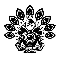 black and white peacock