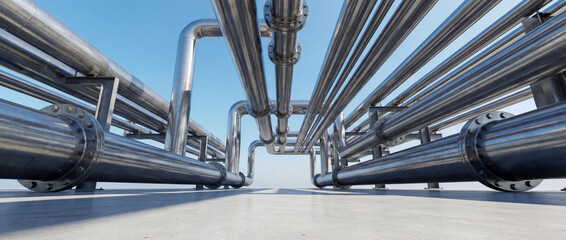 Industrial Steel Pipeline System for Oil and Gas Transport &ndash; Concept for Infrastructure, Petroleum Engineering, and Global Energy Supply Chain