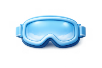 Minimalistic blue ski goggles icon for winter sports design and digital illustrations