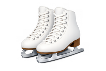 Elegant figure skates on gradient background for winter sports and ice skating design