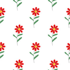Flower vector seamless pattern illustration floral background 
