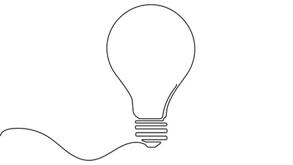Animated globe and light bulb continuous line drawing minimal energy loop - Powered by Adobe