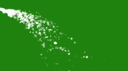 white glitter particles and stars trail on green background. Magical golden glitter trail sparkles animation with bokeh light effect,Ideal for celebrations, awards, or magical videos.Seamless loop,4k - Powered by Adobe