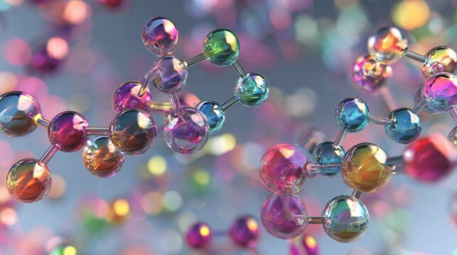 Colorful abstract molecular structure background - Powered by Adobe