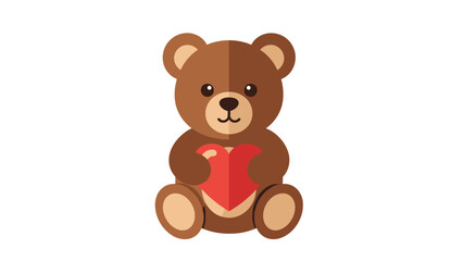 Fototapeta premium Valentine Teddy Bear Vector Illustration with Heart Theme