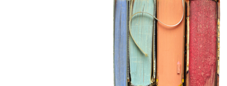 Row of books with flat lay.Reading,learning,education, literature concept.Isolated on transparent background. Pnorama format, large copy space. - Powered by Adobe