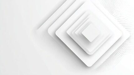 Abstract white geometric squares modern design elements on a light background