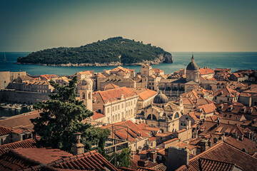 Dubrovnik old town panoramic view, Dalmatia, Croatia