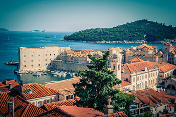 Dubrovnik old town panoramic view, Dalmatia, Croatia