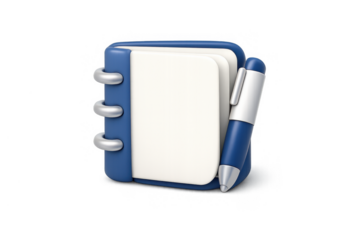 Minimalist notebook and pen icon for digital design and productivity concepts