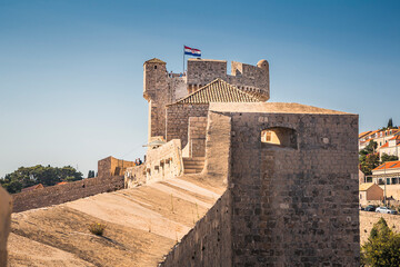 View of the walls of Dubrovnik Old Town