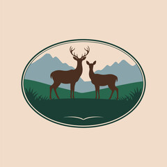 vector illustration of a deer