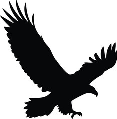 Majestic Eagle Silhouette Preparing for Descent with Extended Talons