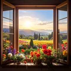 Window to Paradise - A Tuscan Landscape in Full Bloom.