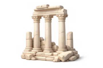 Roman forum columns composition for historical art and design projects