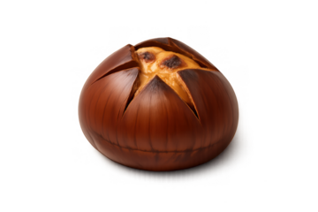 Roasted chestnut icon for autumn and winter festivities design