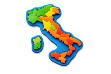 Colorful simplified italy map icon for design and educational use