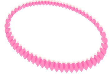 Valentine's Day. Pink heart ring for text on green