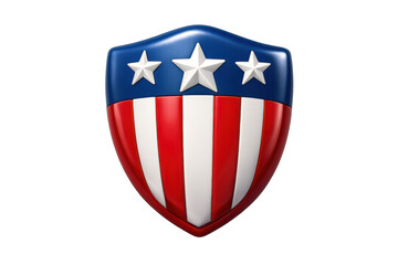 American shield icon symbolizing patriotism and national pride for graphic design and decoration