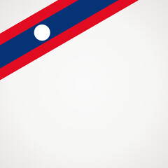 Top left corner ribbon flag of Laos