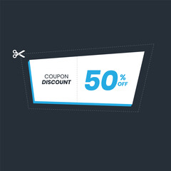 Coupon 50 percent off icon. Discount Coupons icons. Coupon icons in flat design
