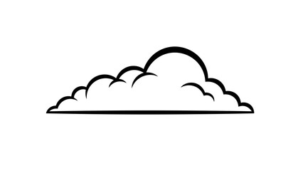Fototapeta premium Simple black cloud illustration on white background