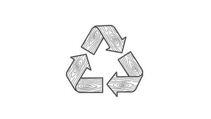 Obraz premium Recycling symbol made of wood