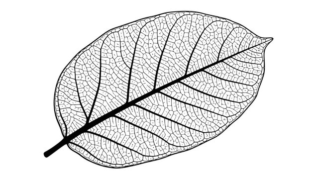 Detailed illustration of a leaf skeleton