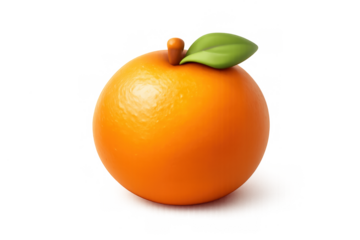 Vibrant citrus icon with leaf for graphic design and digital art projects