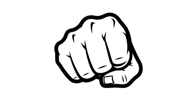 Clenched fist illustration on white background