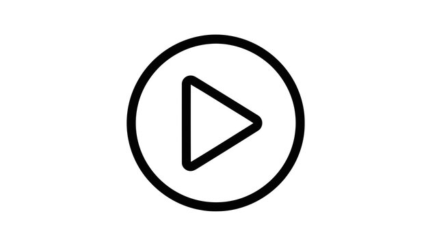 Play button icon on white background