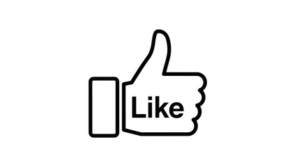 Fototapeta premium Thumbs up like icon on white background