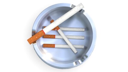 ashtray with cigarette