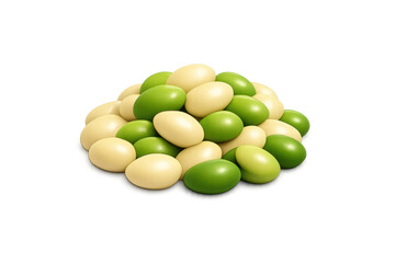 Green and white hemp seeds icon for natural product design and packaging